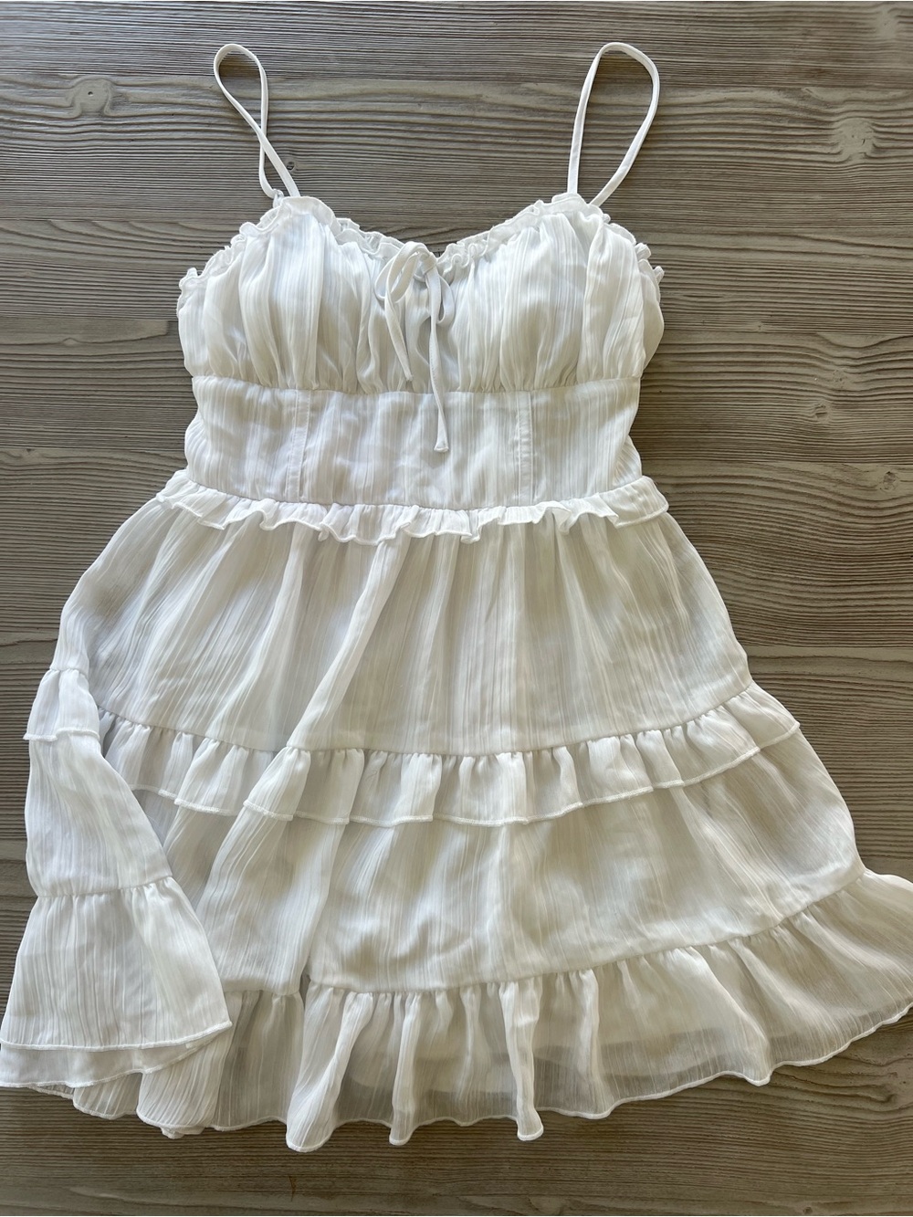 wild fable White Ruffle Tiered Slip Dress